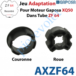 AXZF64 Jeu d'Adaptation pour Moteur Gaposa XQ 50 dans Tube Zf 64