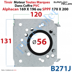 B271J Tiroir Percé ø 56 en Acier Galvanisé 15/10 pour Lucoroll 169 et Sppf 170