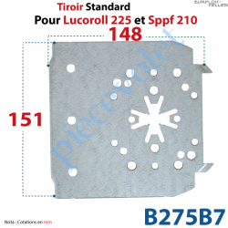 B275B7 Tiroir Av Perc Std Ss Emboutissage Acier Galva 15/10 pour Lucoroll 225 et Sppf 210