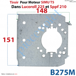 B275M Tiroir Support Moteur Simu T5 Sans Clip en Acier Galvanisé 15/10 pour Lucoroll 225 et Sppf 210