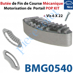 BMG0540 Butée de Fin de Course Mécanique + Vis 6 x 22 pour Motorisation de Portail Nice Pop Kit