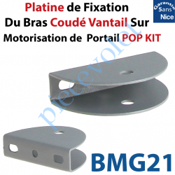 BMG21 Platine de Fixation du Bras Coudé Vantail sur le Vantail pour Motorisation de Portail Nice Pop Kit