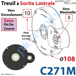 C271M Treuil à Sortie Latérale Ent Carré 8 Fem Sort Carré 10 Fem Plots 2,5 mm Ss FdC1