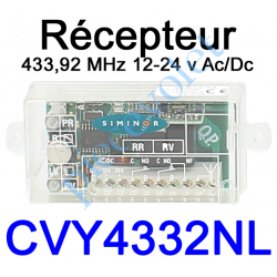 CVY4332NL Récepteur 433 NL Siminor à Alimenter en 12-24v Ac/Dc Sortie 2 Contacts Secs
