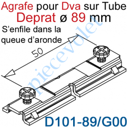 D101-89/G00 Agrafe Ecrous à Glisser dans Queue d'Aronde pour fixer un Verrou Dva ou une Attache Atr sur Tube Deprat de 89