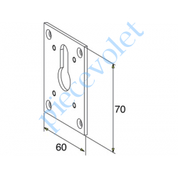 D560 Plaque de Reprise Bloc-guide Genouillère Carré Larg 60 x Haut 70 Coloris Blanc