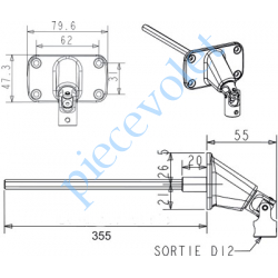 D591DA Double Cardan Large 79,6 x 47,3 mm ø 12 Femelle Hexa7 Mâle