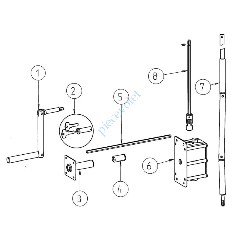 D690F Kit à Renvoi d'Angle pour Manoeuvre de Secours sur Porte de Garage à Enroulement