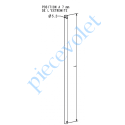 E107 Tringle Acier Laqué Blanc ø 12 x 1 mm Percé pr Vis M5 ZF Longueur 1 200 mm