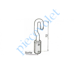 F611 Crochet Classique vers Tringle Oscillante ø12mm Femelle Percé ø5 à 6 mm Extrémité Acier Nickelé