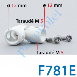 F781E Genouillère Décolletée Blanche ø 12 T5 - ø 12 T5 Avec Vis