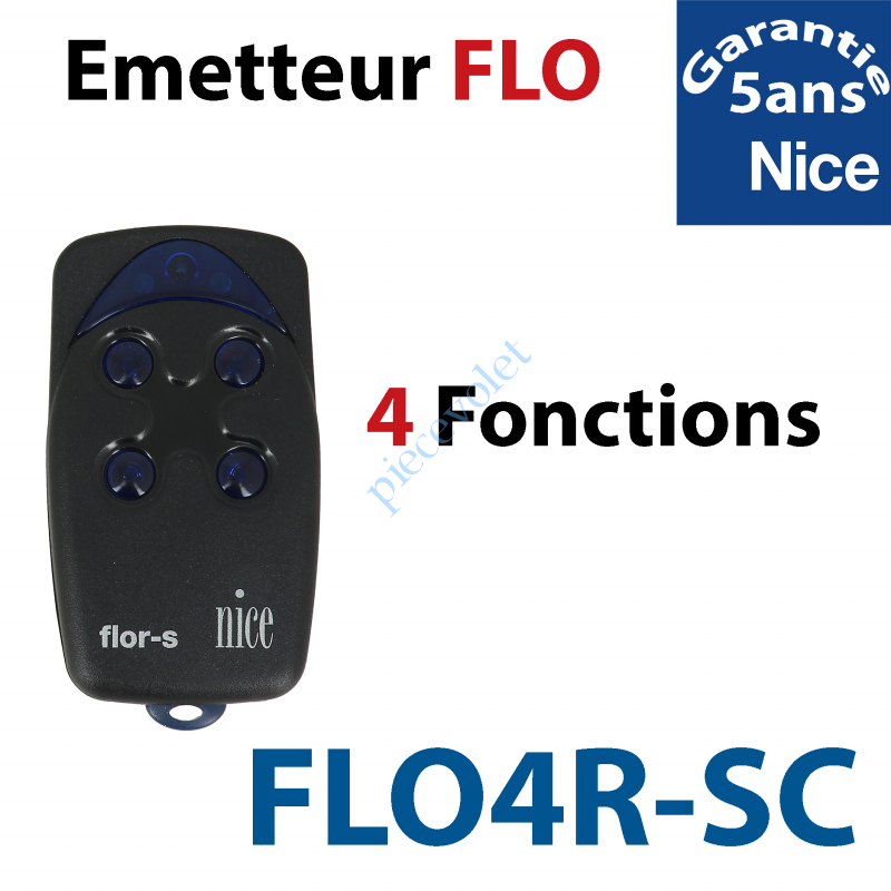 FLO4R-SC Emetteur Flor-sc 4 Fonctions 433,92MHz Rolling Code Numérotés