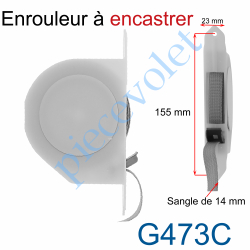 G473C Enrouleur de Sangle à Encastrer Sangle Largeur:14 mm Longueur 5,5 m