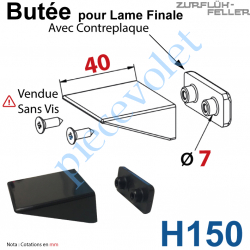 H150 Butée Equerre pour Lame Finale + Contreplaque Noire Sans Vis