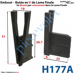 H177A Embout - Butée en V de Lame Finale de 5,5 mm d'Epaisseur x 26,7 mm de Haut