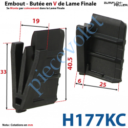 H177KC Embout - Butée en V de Lame Finale de 6,2 mm d'Epaisseur x 40,5 mm de Haut