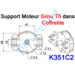 K351C2 Support Moteur Simu T5 Tête Avec 2 Broches Métalliques dans Coffrelite