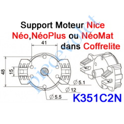 K351C2N Support Moteur Nice Néo, NéoPlus ou NéoMat dans Coffrelite