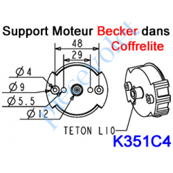 K351C4 Support à Téton ø 12 lg 10 mm pour Moteur Becker dans Coffrelite