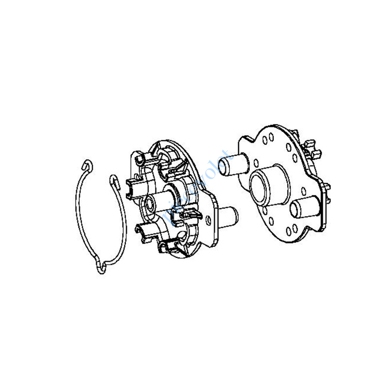 K370B Support Moteur Somfy LT Tête Etoile dans Coffre Edilcass Type F Avec Anneau d'Arrêt