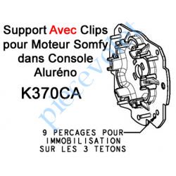 K370CA Support Moteur Somfy LT Tête Etoile dans Aluréno Avec Anneau d'Arrêt