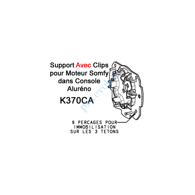 K370CA Support Moteur Somfy LT Tête Etoile dans Aluréno Avec Anneau d'Arrêt