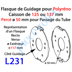 L231 Flasque Fixe Percé ø 50 mm  pour Polyréno 125 & 137