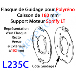 L235C Flasque Fixe Percé Embouti pour Tête Moteur LT Somfy pour Polyréno 180