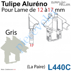 L440C Tulipe Aluréno (Paire) pour Lame de 12 à 17 mm