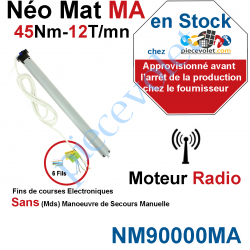 NM90000MA Moteur NéoMat MA 45/12 Av FdC Electro & Radio 433,92MHz Rolling Code M 50 sans Mds