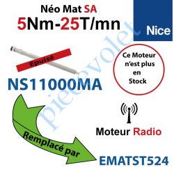 NS11000MA Moteur Néomat SA 5/25 Av FdC Electro & Radio 433,92MHz Rolling Code S 40 sans Mds