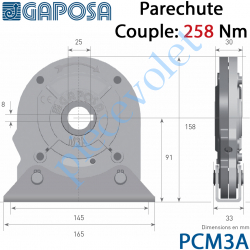 PCM3A Parechute de Sécurité Réarmable 258 Nm ø 25 mm Câble lg 1m Moment d'Arrêt 978 Nm