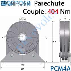 PCM4A Parechute de Sécurité Réarmable 404 Nm ø 30 mm Câble lg 1m Moment d'Arrêt 1 979 Nm