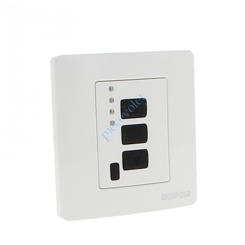 QCXTAB4 Emetteur Mural Gaposa 868 MHz 4 Canaux 4 Fonctions Avec Cadre Blanc