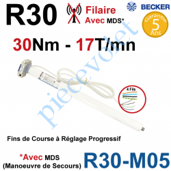 R30-M05 Moteur Filaire Avec FdC à Réglage Progressif 30/17 Becker Avec Mds