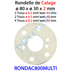 RONDAC800MULTI Rondelle de Calage de Support Moteur en Acier ø 80 x 16,5 x 2 mm Entr'axes 44 - 48 & 60 mm