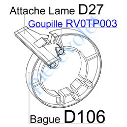 RV0TP003 Goupille en Acier Zingué Tête Plate 5x75 Verouille l'Attache D27 sur Bague D106