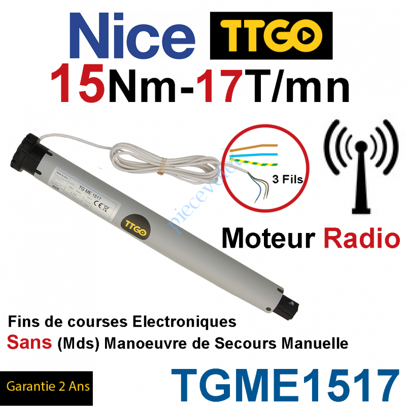 TGME1517 Moteur TT Go Radio 15/17 Avec FdC Electroniques Série M (Medium ø45mm) sans Mds