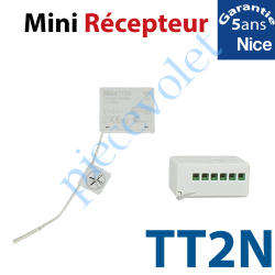 TT2N Récepteur Mini Volet Roulant 230 vca 1 canal 433,92MHz Rolling Code 3 Fonctions Sortie 500 w ip 55