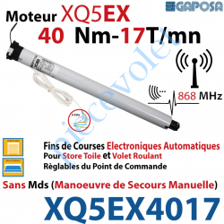 XQ5EX4017 Moteur Radio 868 Mhz 40/17 XQ5EX Fins de Courses Electroniques à Encodeur sans Mds