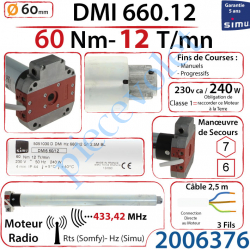 2006376 Moteur Simu Radio Hz01 Avec FdC à Réglage Progressif DMI6 60/12 Rts Avec Mds