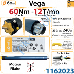 Moteur Somfy Véga 60/12 LT 60