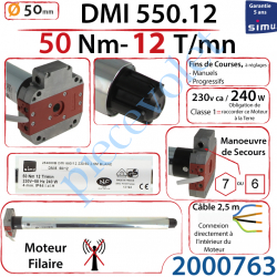Moteur Filaire DMI 550.12 Avec FdC à Réglage Progressif...