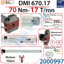 Moteur Filaire DMI 670.17 Avec FdC à Réglage Progressif...