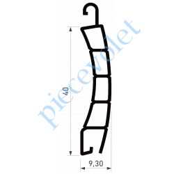 Lame Pvc Double Paroi Pr48 de 40 x 8,5 Coloris Blanc Sans...