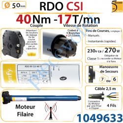 Moteur Rdo 50 Csi 40/17 Avec Mds Hexa 7 & Carré 6 mm