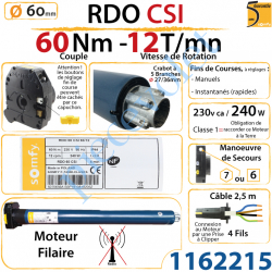 Moteur Rdo 60 Csi 60/12 Avec Mds Hexa 7 & Carré 6 mm