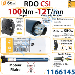 Moteur Rdo 60 Csi 100/12 LT 60 Avec Mds Hexa 7 & Carré 6 mm