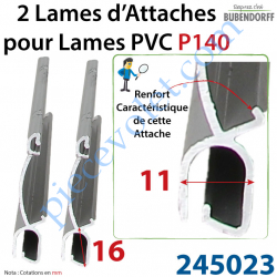 Lames d'Attaches Longueur 200 mm pour Lames P140 en...