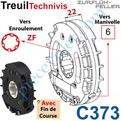 Treuil Technivis Débrayable Entrée Carré 6 Femelle Sortie...